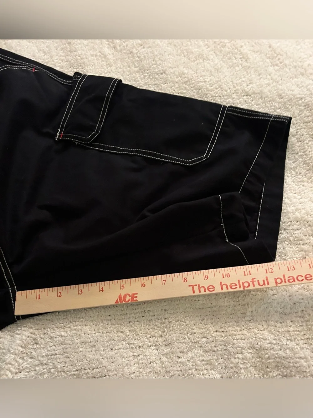 True Religion Mens Cargo Shorts Size 40 Black Y2K Style Utility Streetwear Skate